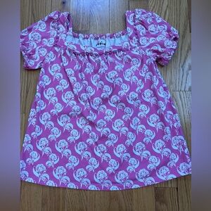 Mini Boden Pink and White Floral Top